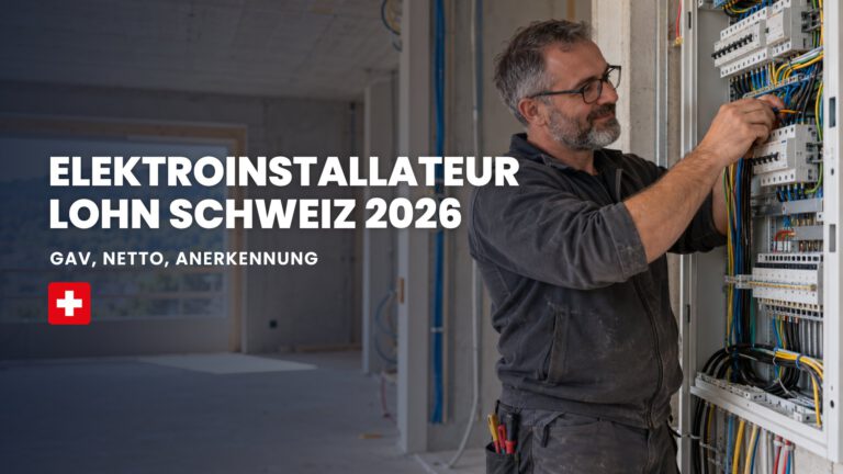 Elektroinstallateur Lohn Schweiz 2026: GAV, Netto, Anerkennung