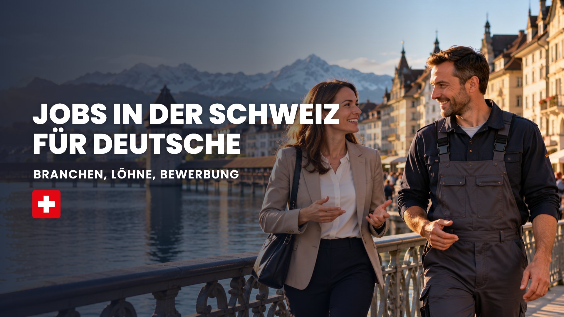 Jobs in der Schweiz für Deutsche: zwei Kollegen gehen in Luzern über die Brücke